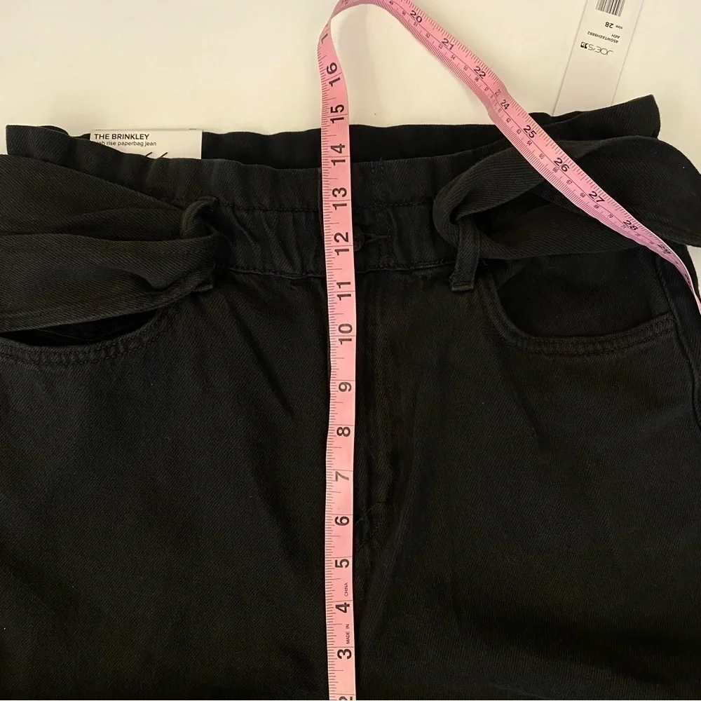Joe's Jeans || Brinkley High-Rise Paperbag Straight Jeans Belted Black 28‎ NWT